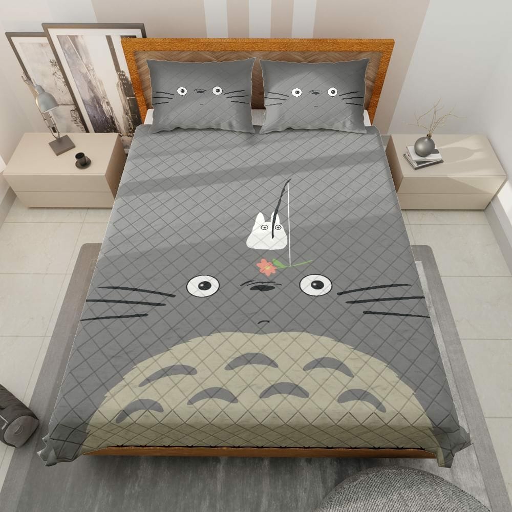 Bedding Set | Gray Totoro Quilt Bedding Set Bedding Set Bedding Set