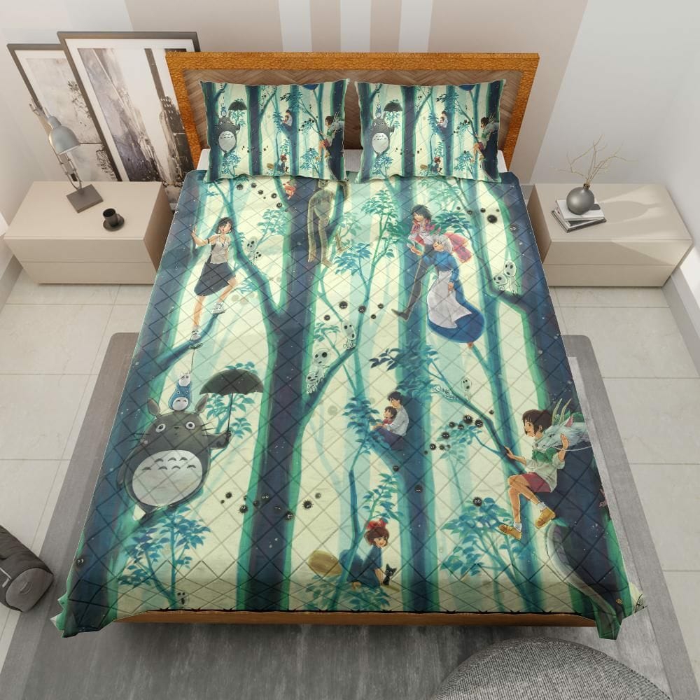 Bedding Set | Totoro And Friends In The Jungle Quilt Bedding Set Bedding Set Bedding Set