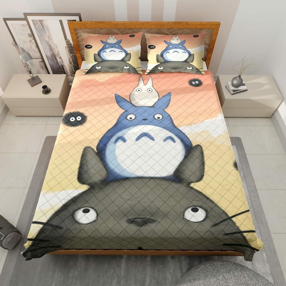 Bedding Set | Totoro Family Quilt Bedding Set Bedding Set Bedding Set