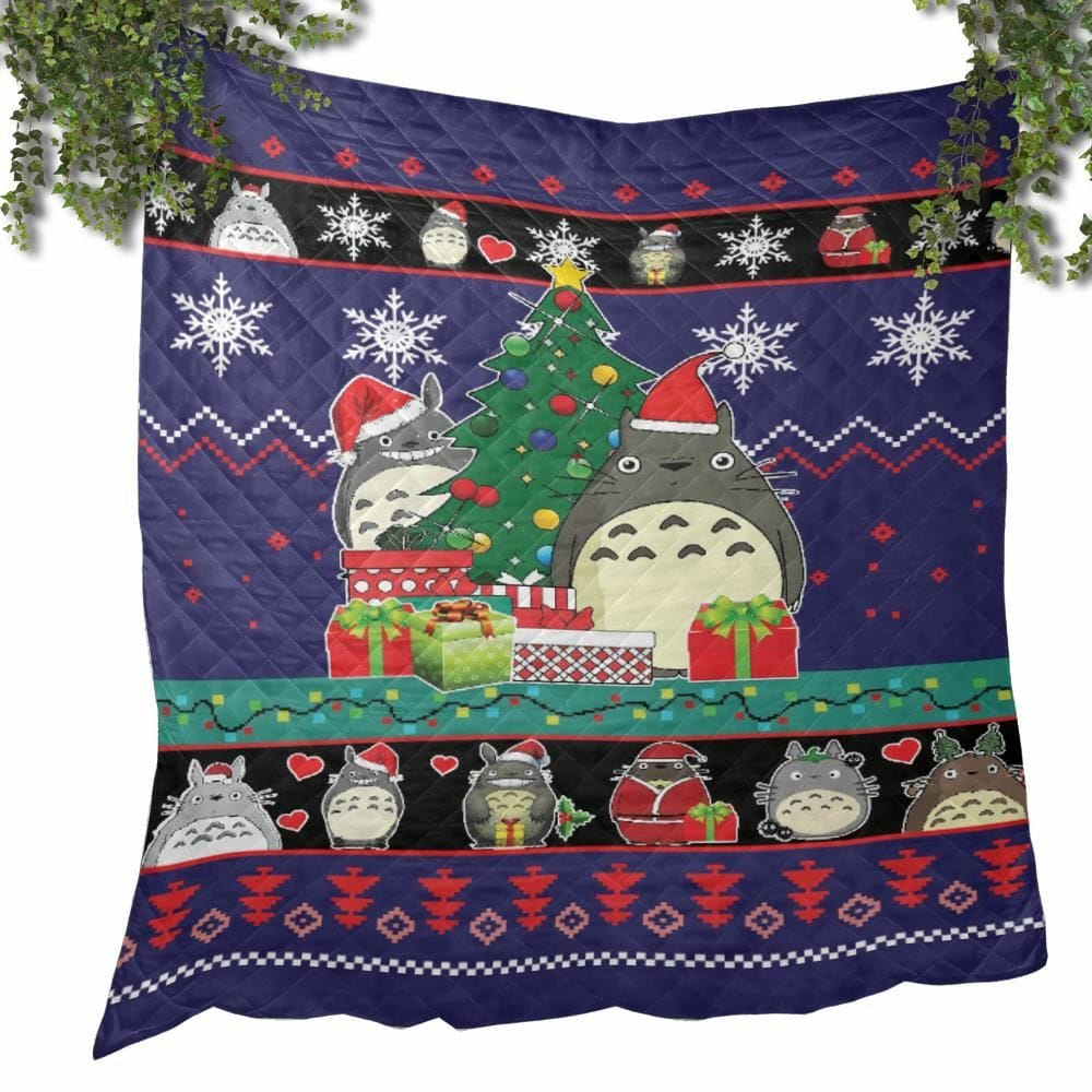 Blankets | My Neighbor Totoro Blue Christmas Quilt Blanket Blankets Blankets