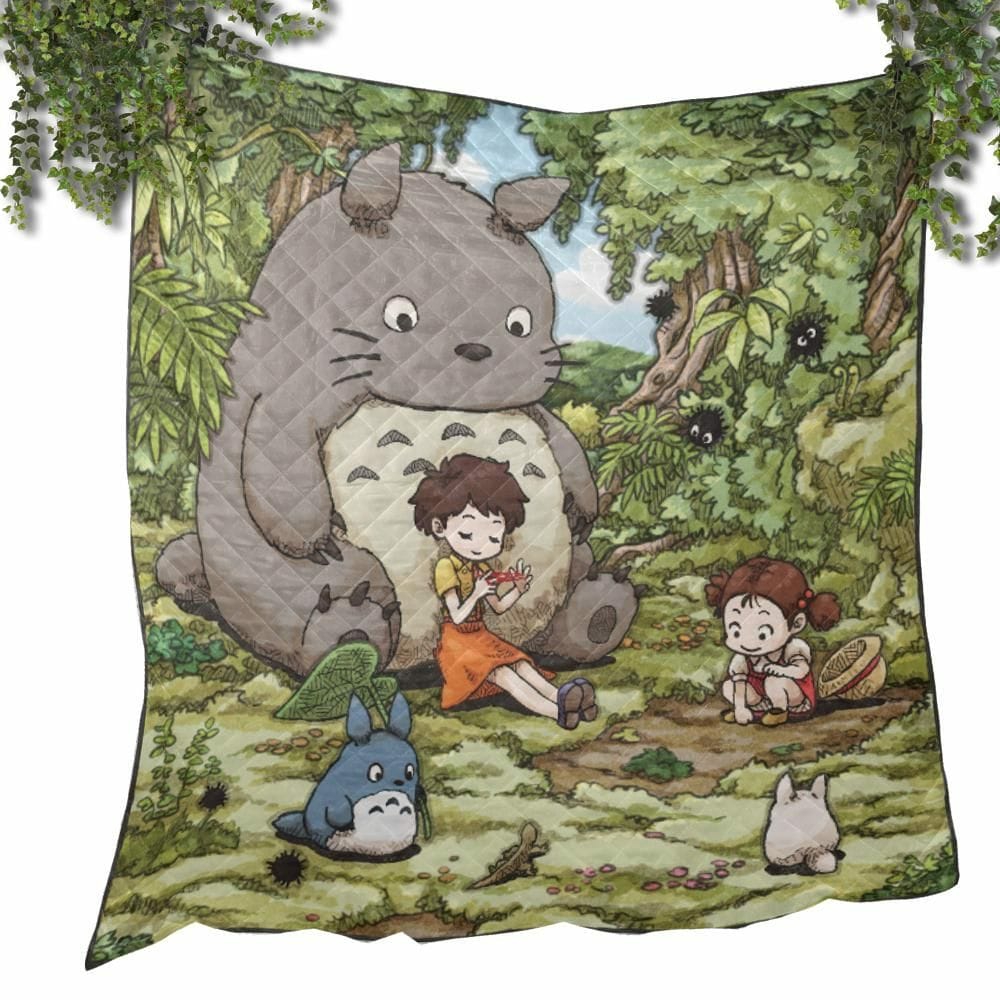 Blankets | Totoro And The Girls Quilt Blanket Blankets Blankets