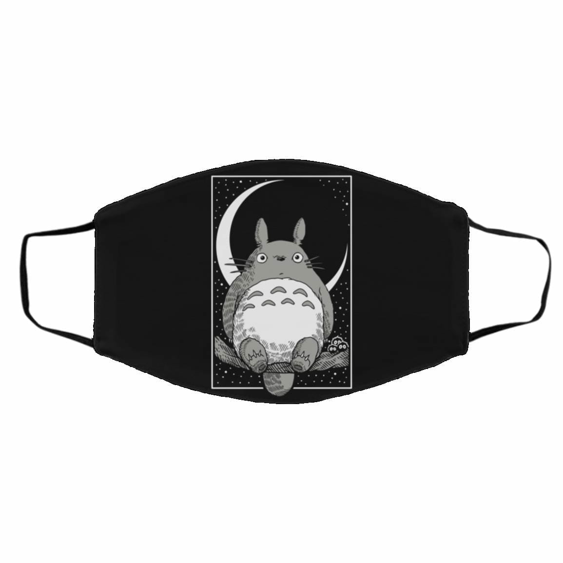 Face Covers | My Neighbor Totoro By The Moon Black – White Face Mask Accessories Black