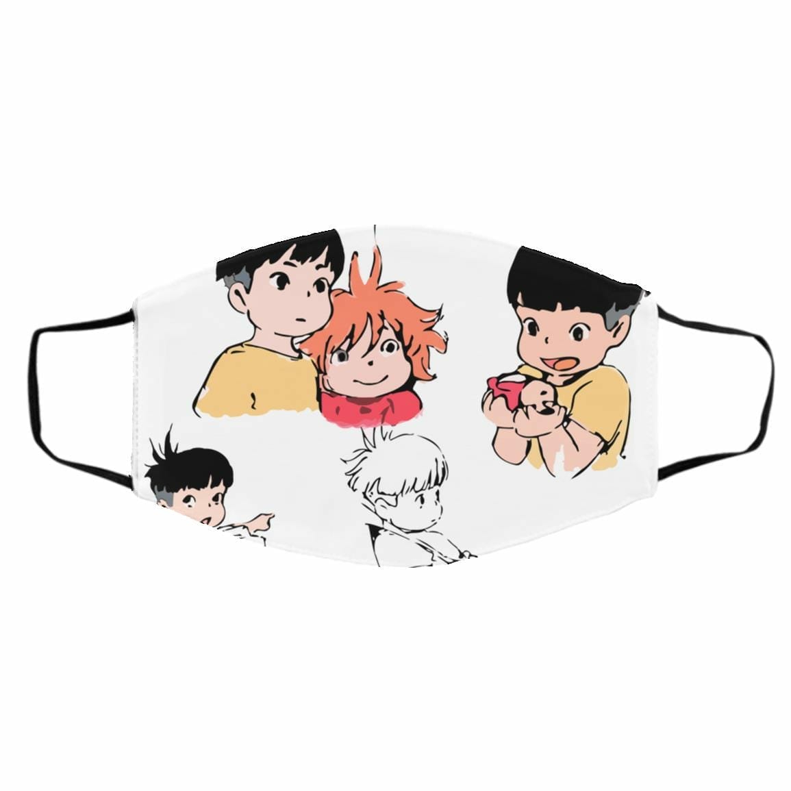 Face Covers | Ponyo And Sosuke Sketch Face Mask Accessories Face Covers