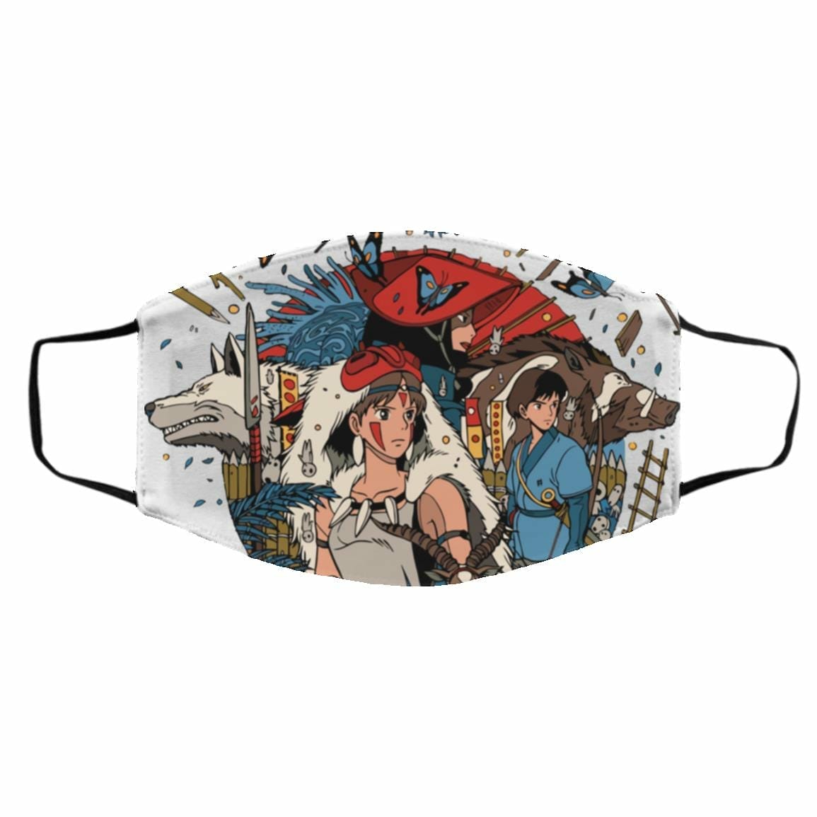 Face Covers | Princess Mononoke Kokyo Face Mask Accessories Face Covers