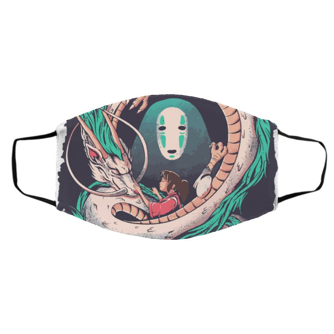 Face Covers | Spirited Away – Haku Dragon With Sen And No Face Face Mask Accessories Face Covers