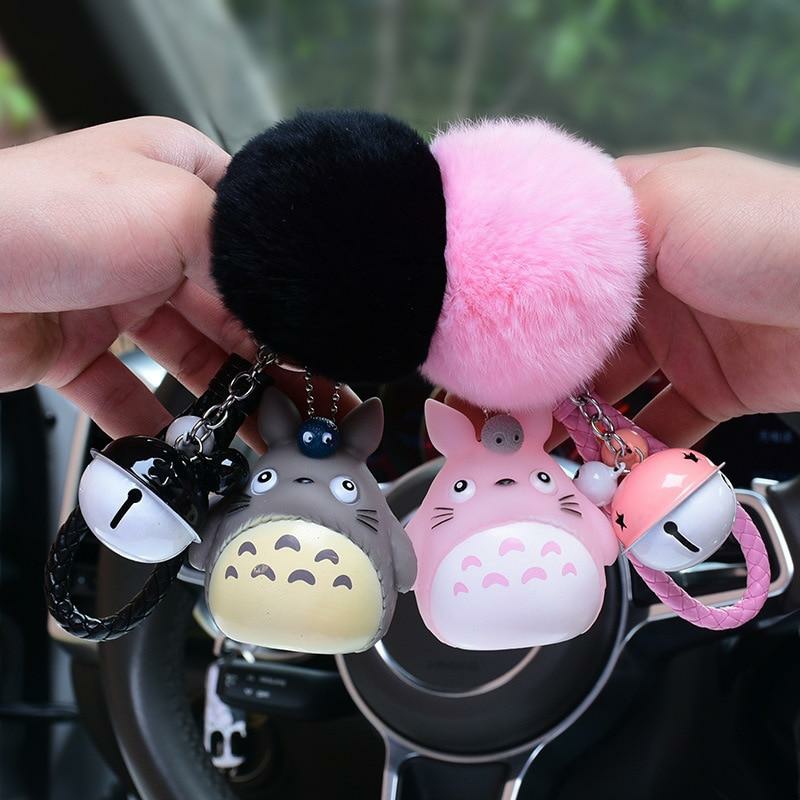 Keychains | My Neighbor Totoro Fur Ball Keychain Accessories grey