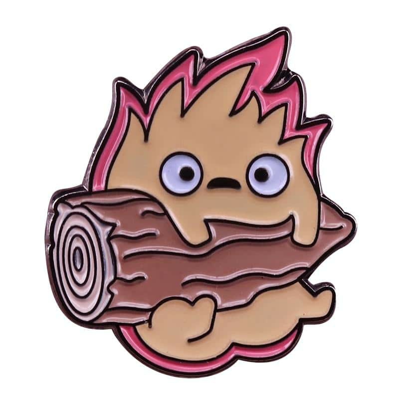 Other Accessories | Howl’s Moving Castle Calcifer With The Log Badge Pins Accessories Other Accessories