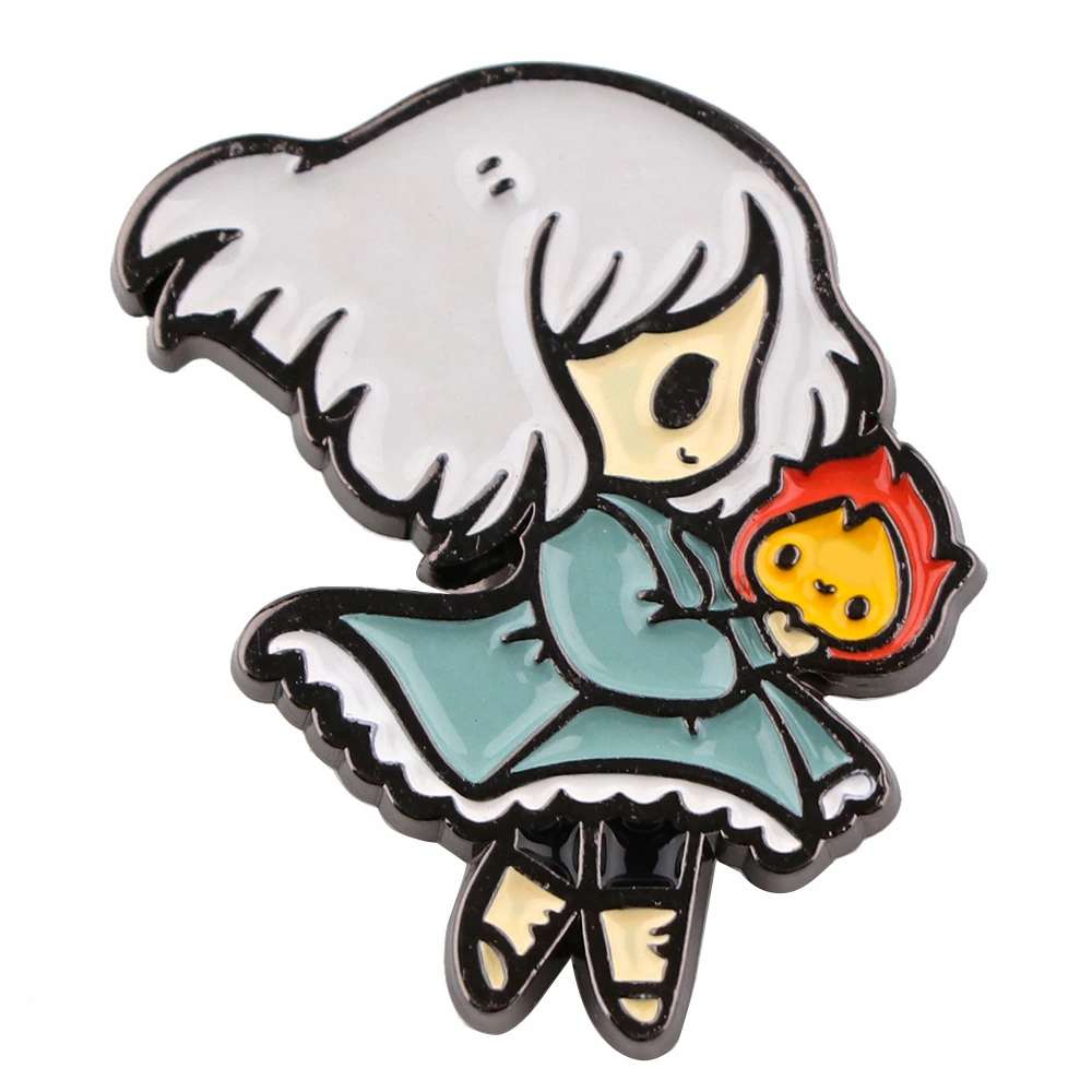 Other Accessories | Howl’s Moving Castle – Chibi Sophie And Calcifer Badge Pin Accessories Other Accessories