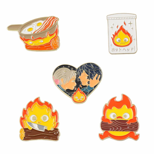 Other Accessories | Howl’s Moving Castle Naughty Calcifer Badge Pins 5Pcs/Set Accessories Other Accessories