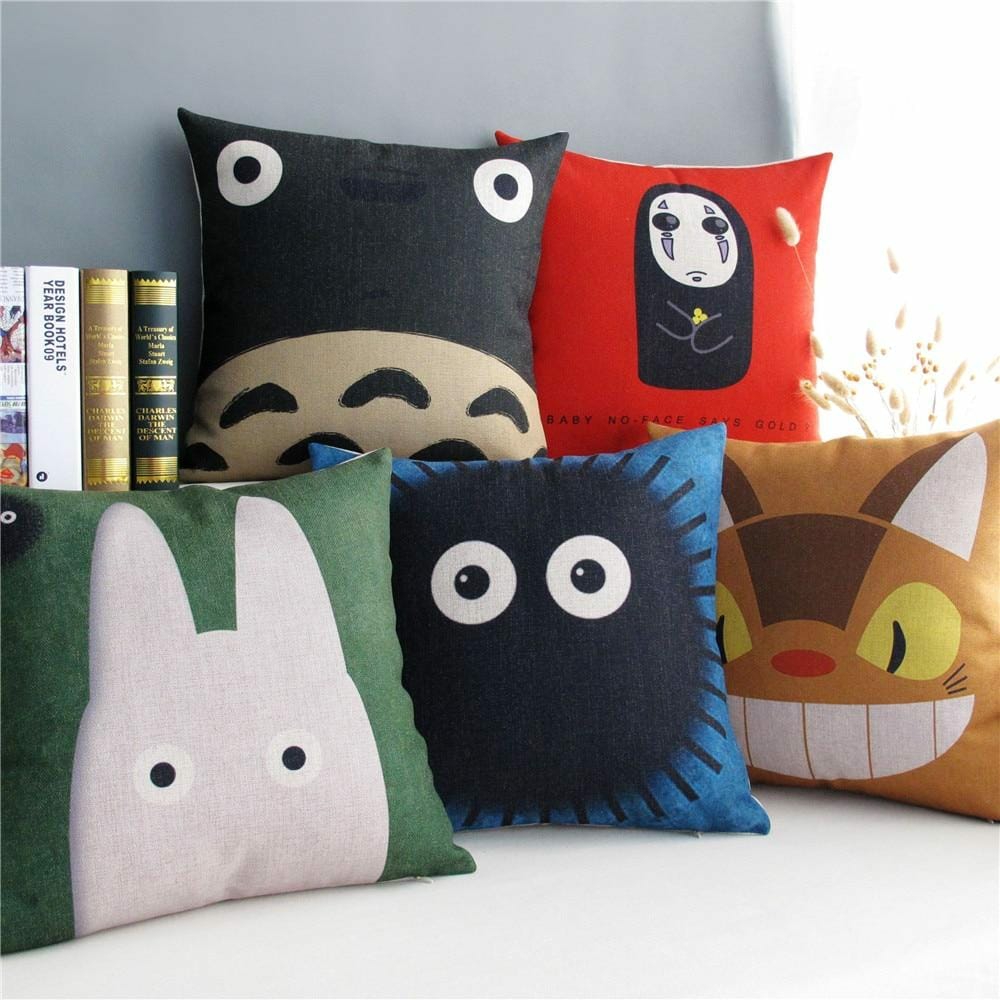 Pillows & Covers | Ghibli Characters Watercolor Pillow Cover Home Decor Pillows & Covers