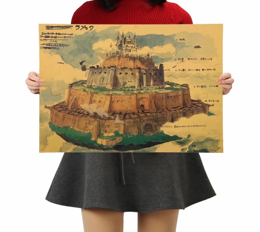 Wall Decor | Laputa: Castle In The Sky Kraft Paper Retro Poster Home Decor Wall Decor