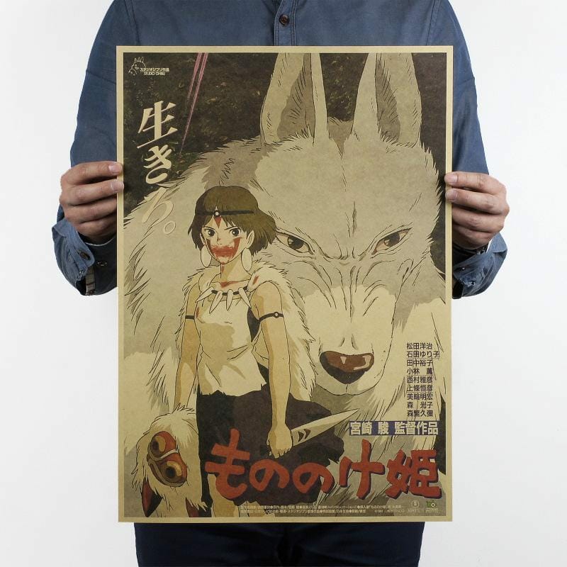 Wall Decor | Princess Mononoke Kraft Paper Poster 51×35.5Cm Home Decor Wall Decor