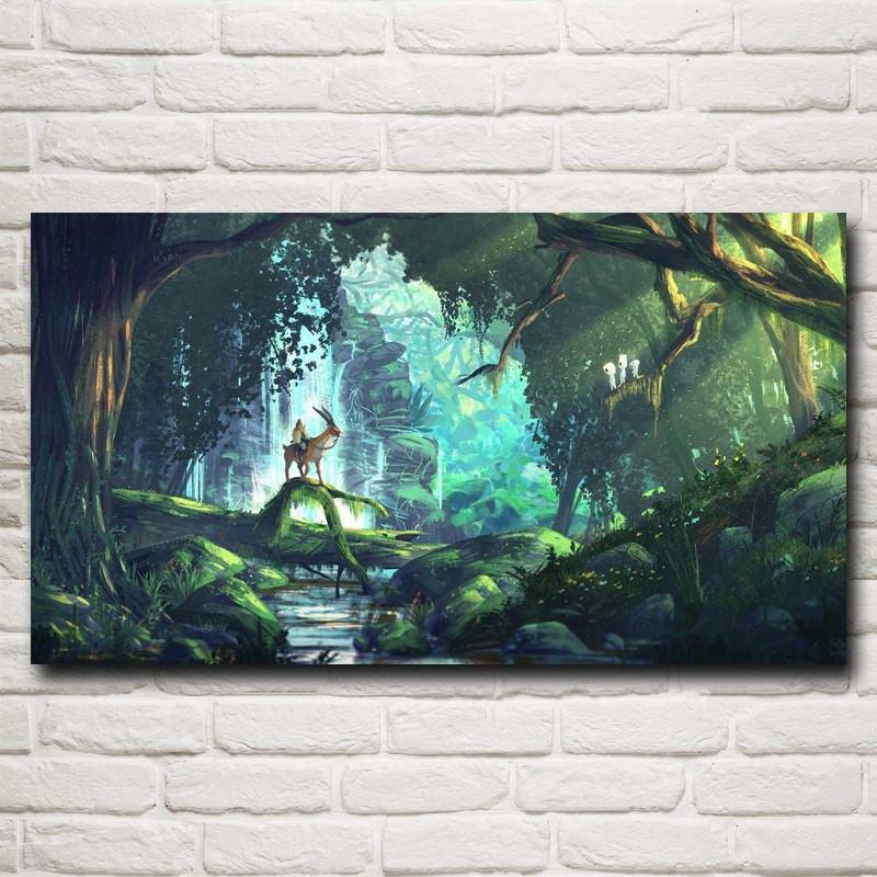 Wall Decor | Princess Mononoke Silk Poster Print Home Decor Wall Decor