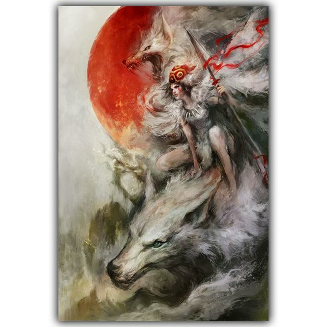 Wall Decor | Princess Mononoke Spirited Away Silk Poster Canvas 8 Styles Home Decor Style 1