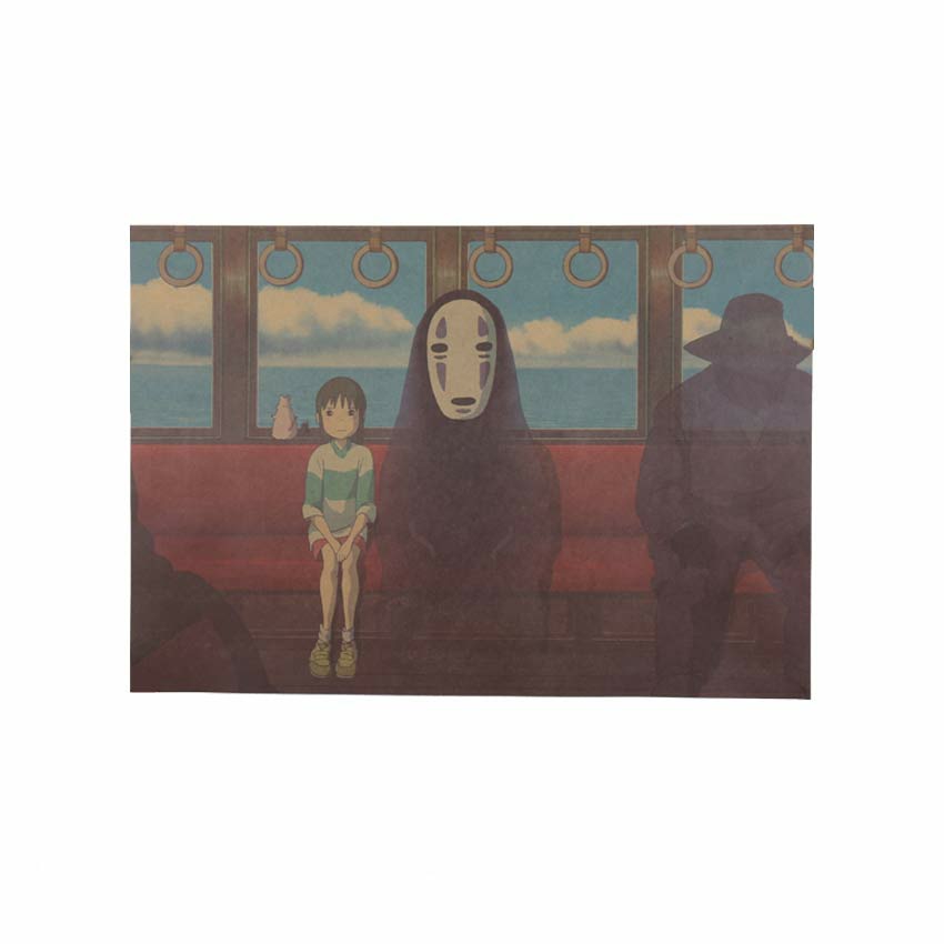 Wall Decor | Spirited Away No Face And Chihiro Retro Poster Home Decor Wall Decor