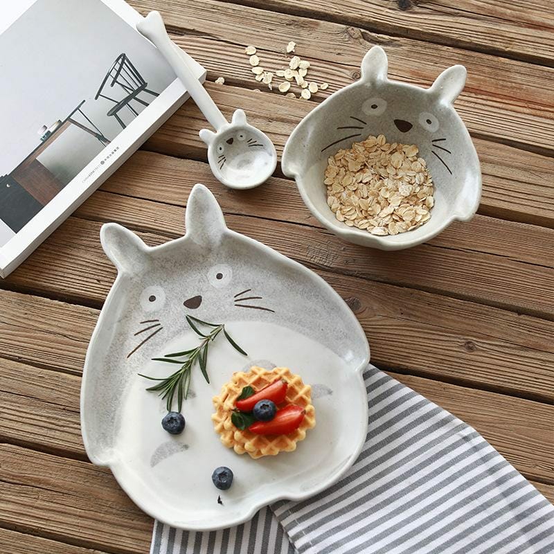 Other Accessories | My Neighbor Totoro Handmade Ceramic Set Bowl, Plate And Spoon Accessories Other Accessories